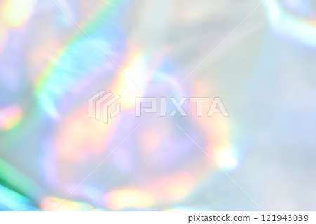 Abstract pastel holographic light blur with iridescent rainbow pattern in soft Abstract pastel holographic light blur with iridescent rainbow pattern in soft 121943039
