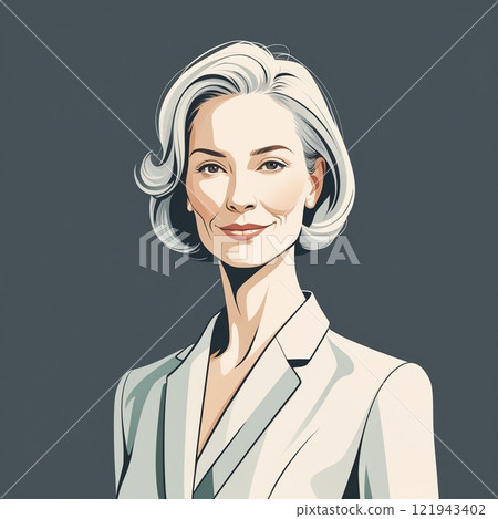 A simple illustration of a senior generation portrait for business scenes A simple illustration of a senior generation portrait for business scenes 121943402