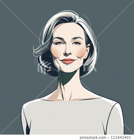 A simple illustration of a senior generation portrait for business scenes A simple illustration of a senior generation portrait for business scenes 121943403