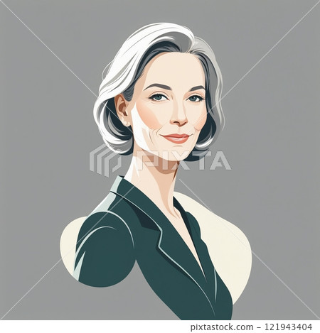 A simple illustration of a senior generation portrait for business scenes 121943404