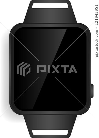 Sleek Rectangular Smartwatch Blank Frame Template for Digital Customization 121943951