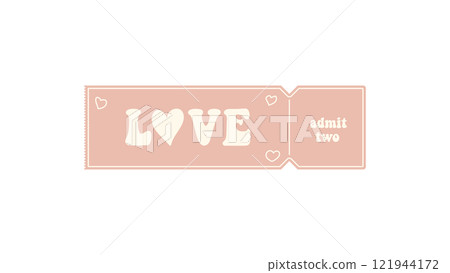 Valentine's day ticket.Bright and creative, this card is perfect for invitations or gift vouchers.Love Coupons for boyfriend or girlfriend.Romance concept.Isolated on white background. Valentine's day ticket.Bright and creative, this card is perfect for invitations or gift vouchers.Love Coupons for boyfriend or girlfriend.Romance concept.Isolated on white background. 121944172