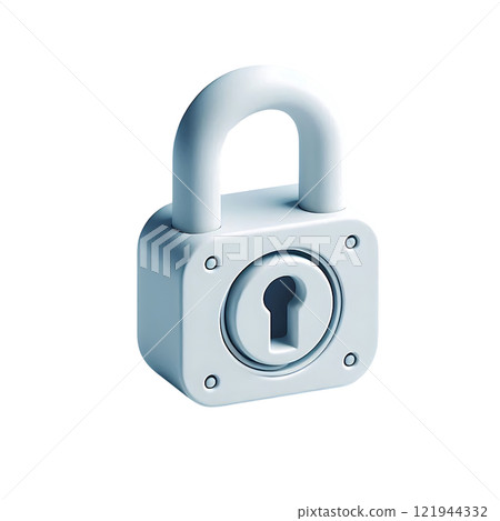 White padlock icon with keyhole isolated on white background, cut out symbol of security White padlock icon with keyhole isolated on white background, cut out symbol of security 121944332