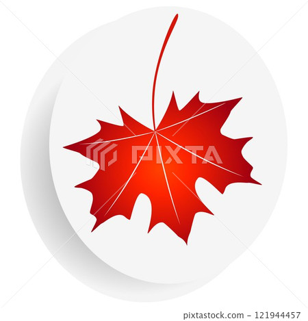 The red maple leaf in a circle. The red maple leaf in a circle. 121944457