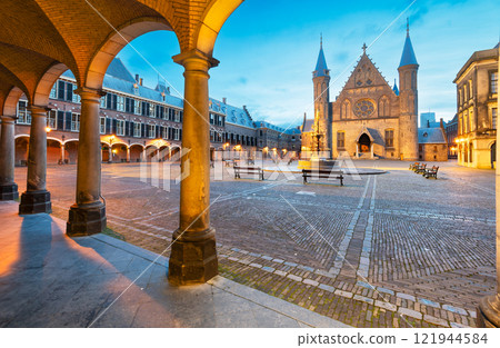 The Hague, Netherlands at Dawn 121944584