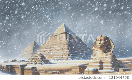 Abnormal weather: Heavy snowfall in Egypt 121944798