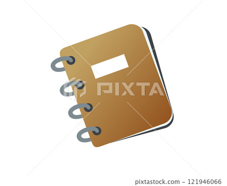 Isolated brown cover paper notepad, checklist file flat icon Isolated brown cover paper notepad, checklist file flat icon 121946066