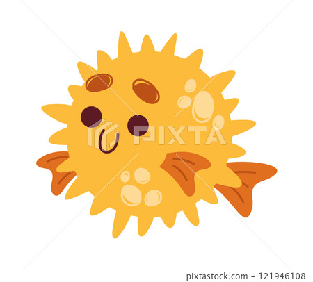 Porcupine fish marine creature character Porcupine fish marine creature character 121946108