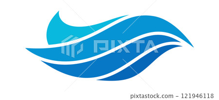 Tidal sea wave water symbol 121946118