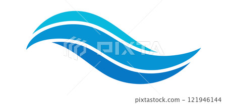 Wave logo natural print design 121946144