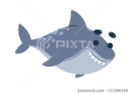 Cute shark underwater animal character Cute shark underwater animal character 121946160
