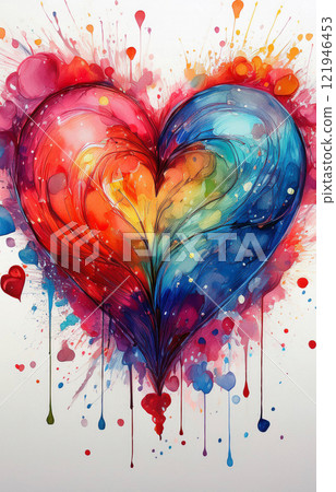 Watercolor Valentine card Watercolor Valentine card 121946453