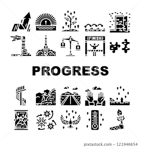 progress business success target icons set vector progress business success target icons set vector 121946654