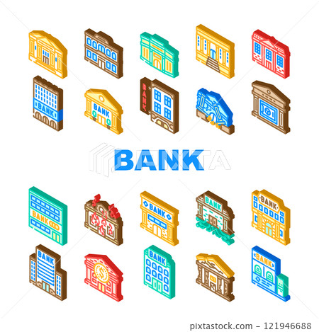 bank building business finance icons set vector bank building business finance icons set vector 121946688
