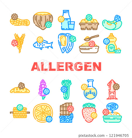 allergen product free food icons set vector 121946705