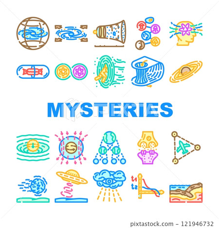 unsolved mysteries question ask icons set vector 121946732