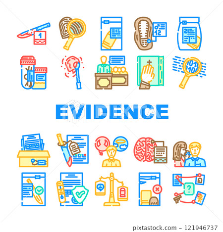 evidence crime board police icons set vector evidence crime board police icons set vector 121946737