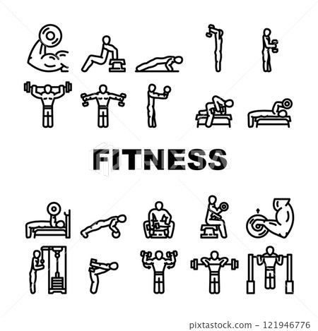fitness exercises leg workout icons set vector fitness exercises leg workout icons set vector 121946776
