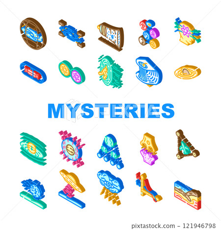 unsolved mysteries question ask icons set vector 121946798