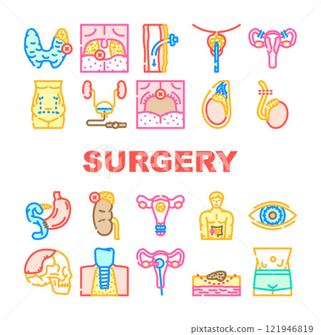 surgery hospital operation icons set vector 121946819