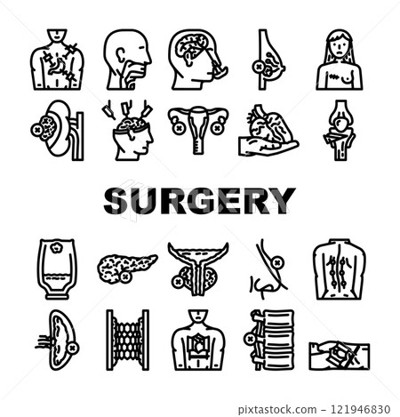 surgery health recovery icons set vector surgery health recovery icons set vector 121946830