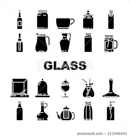 glass packaging transparency icons set vector glass packaging transparency icons set vector 121946845