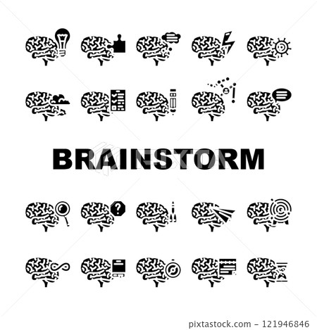 brainstorm ideas creativity icons set vector brainstorm ideas creativity icons set vector 121946846