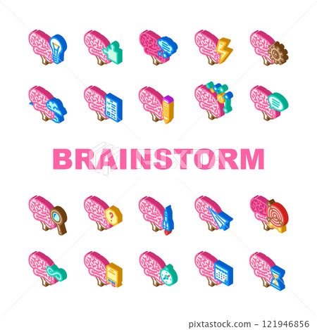 brainstorm ideas creativity icons set vector 121946856