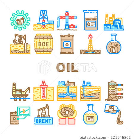 oil industry petroleum refinery icons set vector oil industry petroleum refinery icons set vector 121946861