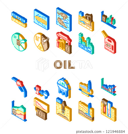 oil industry petroleum drilling icons set vector oil industry petroleum drilling icons set vector 121946884