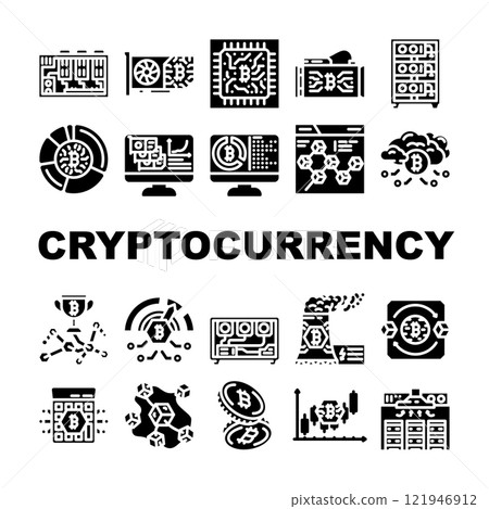 cryptocurrency mining wallet icons set vector cryptocurrency mining wallet icons set vector 121946912