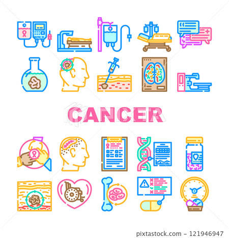 cancer treatment chemotherapy icons set vector cancer treatment chemotherapy icons set vector 121946947