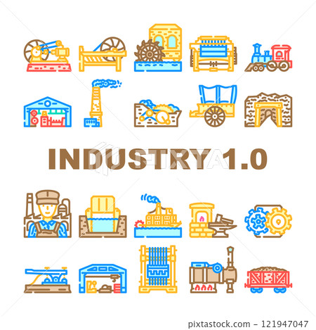 industry 1 industrialization icons set vector industry 1 industrialization icons set vector 121947047