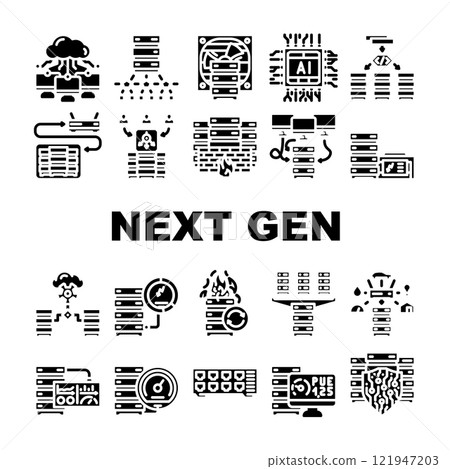 next gen data center virtual icons set vector next gen data center virtual icons set vector 121947203