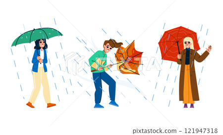 nature umbrella rain woman vector nature umbrella rain woman vector 121947318