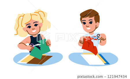 school scissors kid vector 121947434