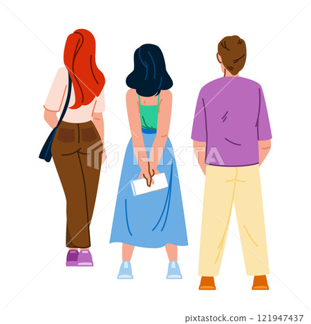 crowd queue line vector 121947437