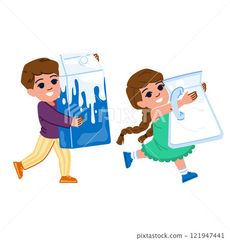 happy milk drink kid vector happy milk drink kid vector 121947441
