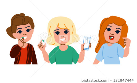 medicine kid pills girl vector medicine kid pills girl vector 121947444