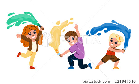 creative paint art brush kid vector creative paint art brush kid vector 121947516