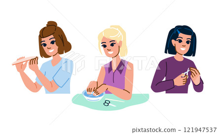 beauty nail care woman vector beauty nail care woman vector 121947537