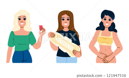 care menstrual hygiene woman vector care menstrual hygiene woman vector 121947538