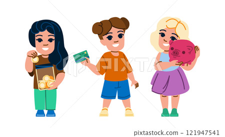 child kid money girl vector child kid money girl vector 121947541