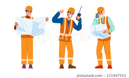 safety foreman working vector 121947553
