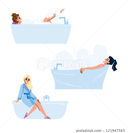 body bath woman vector 121947563