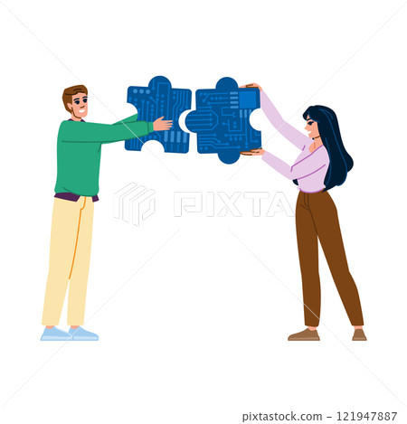 technology system integration vector 121947887