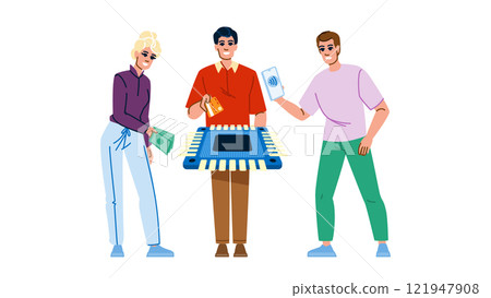 card payment processing vector 121947908
