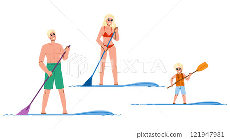 board paddleboarding vector 121947981