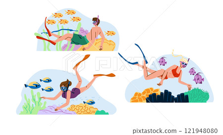 water snorkel vector 121948080