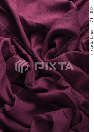 Natural linen fabric in dark bordeaux color Natural linen fabric in dark bordeaux color 121948125